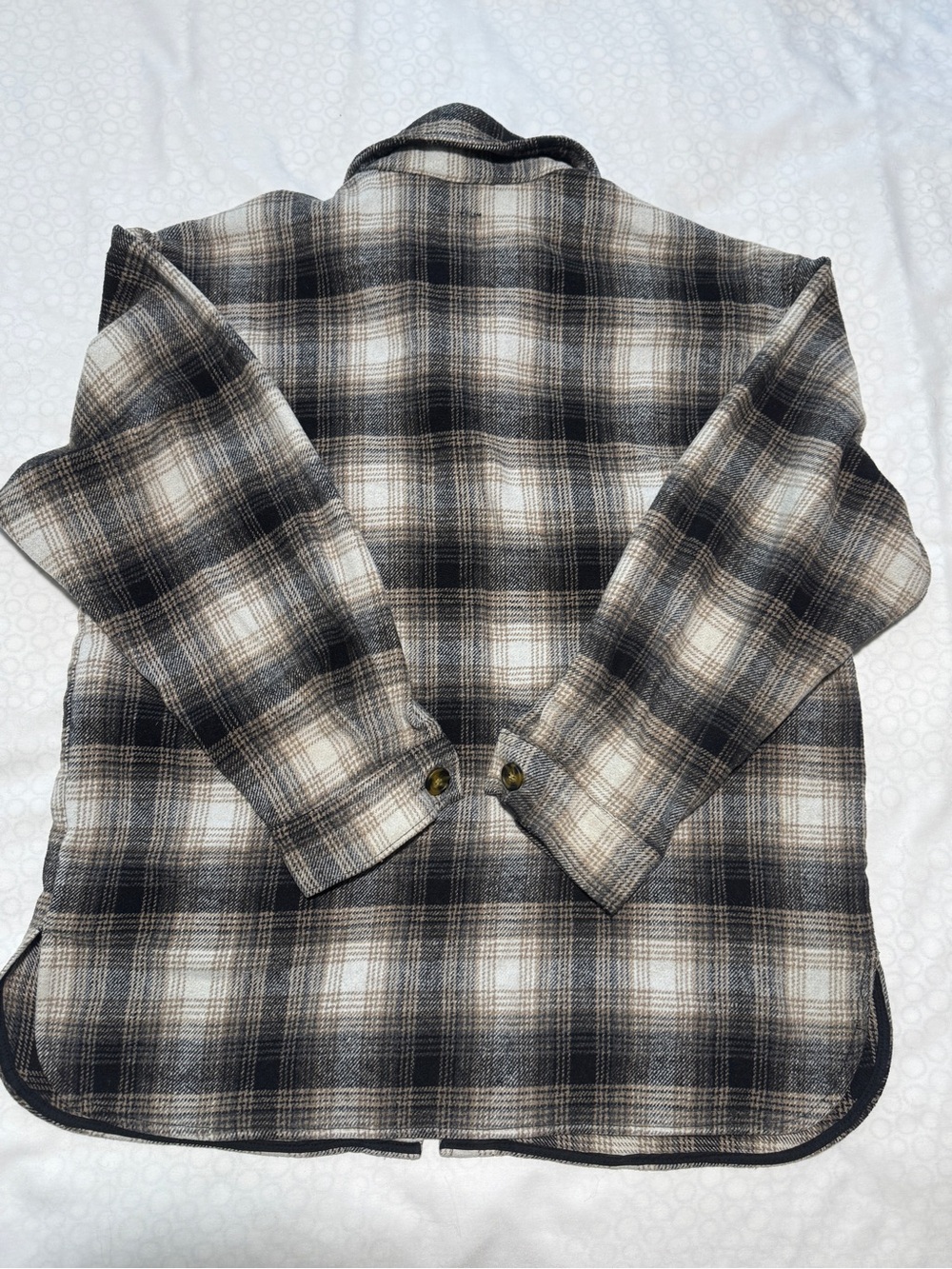 wild fable Black & Cream Plaid Button-Front Jacket